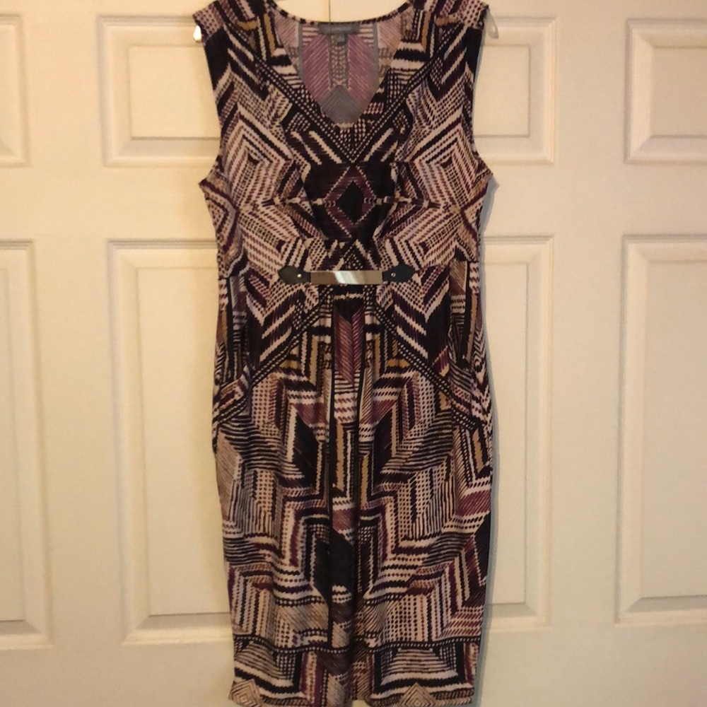 Multi color Vneck sleeveless dress with pockets